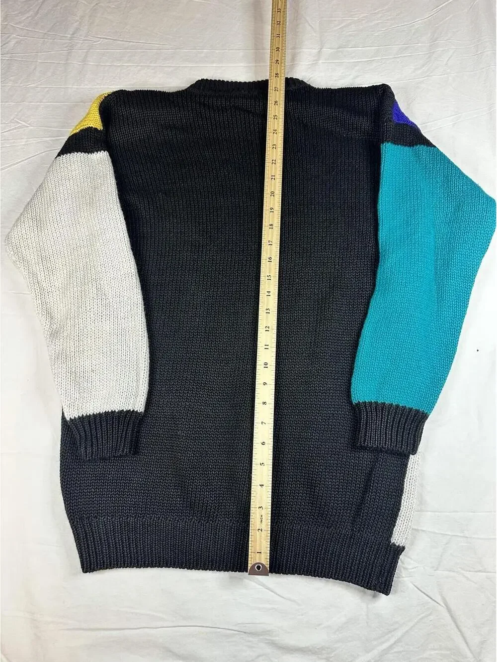 🎨 VNG 80/90’s JAMIE SCOTT Colorblock Knit Pullover Sweater Crew Neck Multicolor